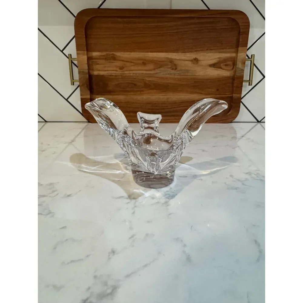 vintage Princess House crystal dove figurine candy bowl or trinket dish 80s